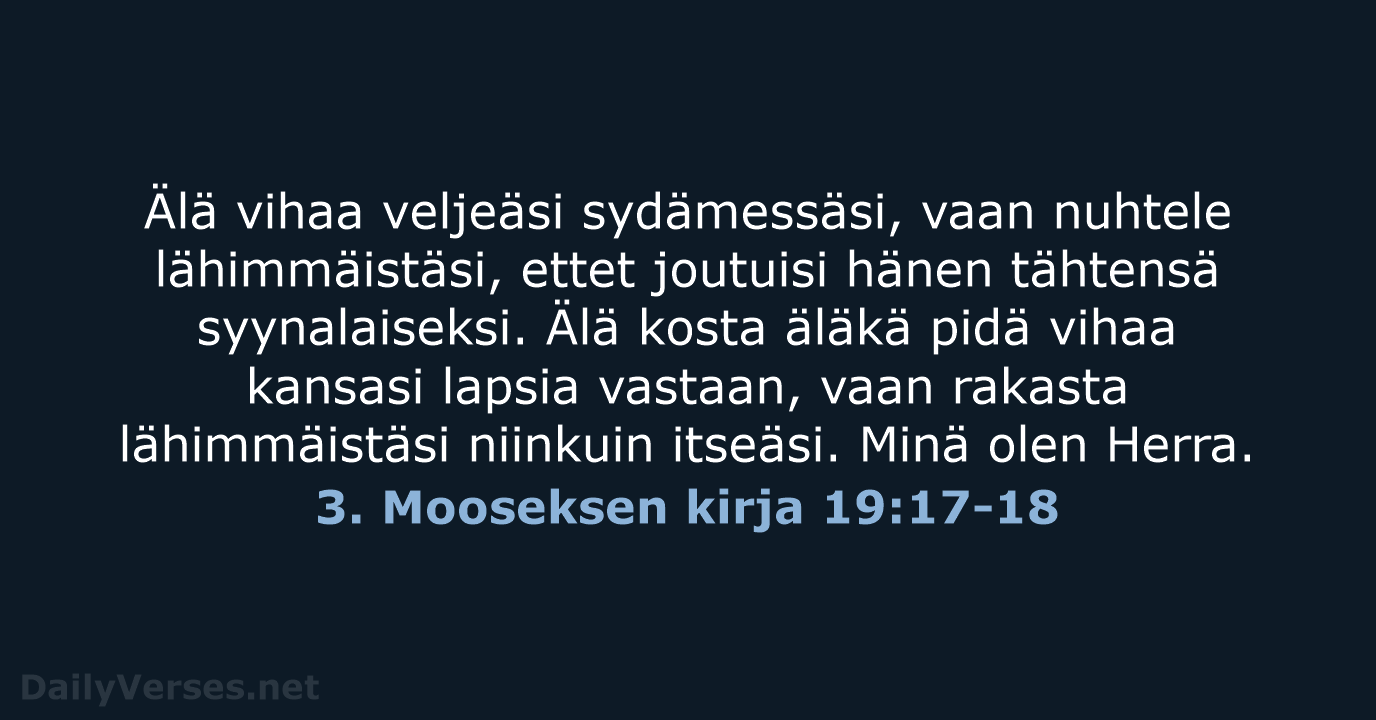 3. Mooseksen kirja 19:17-18 - KR38