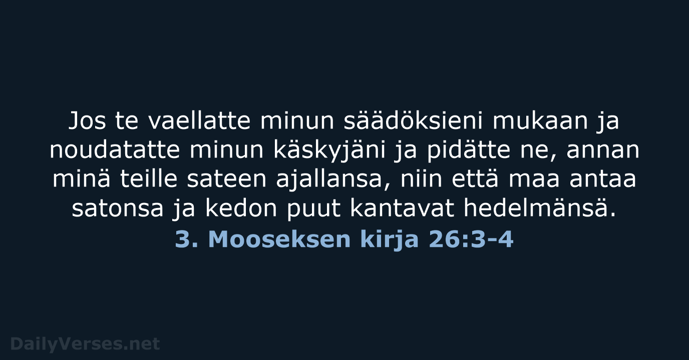 3. Mooseksen kirja 26:3-4 - KR38