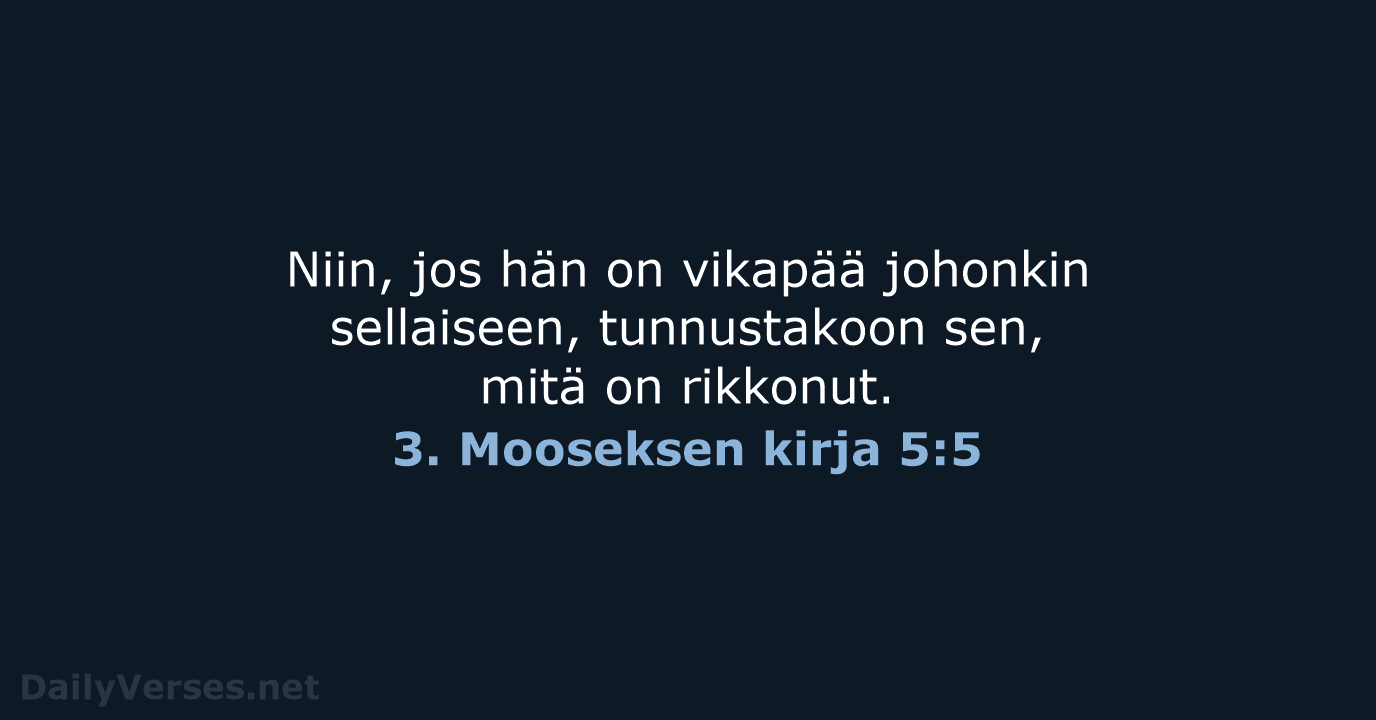 3. Mooseksen kirja 5:5 - KR38