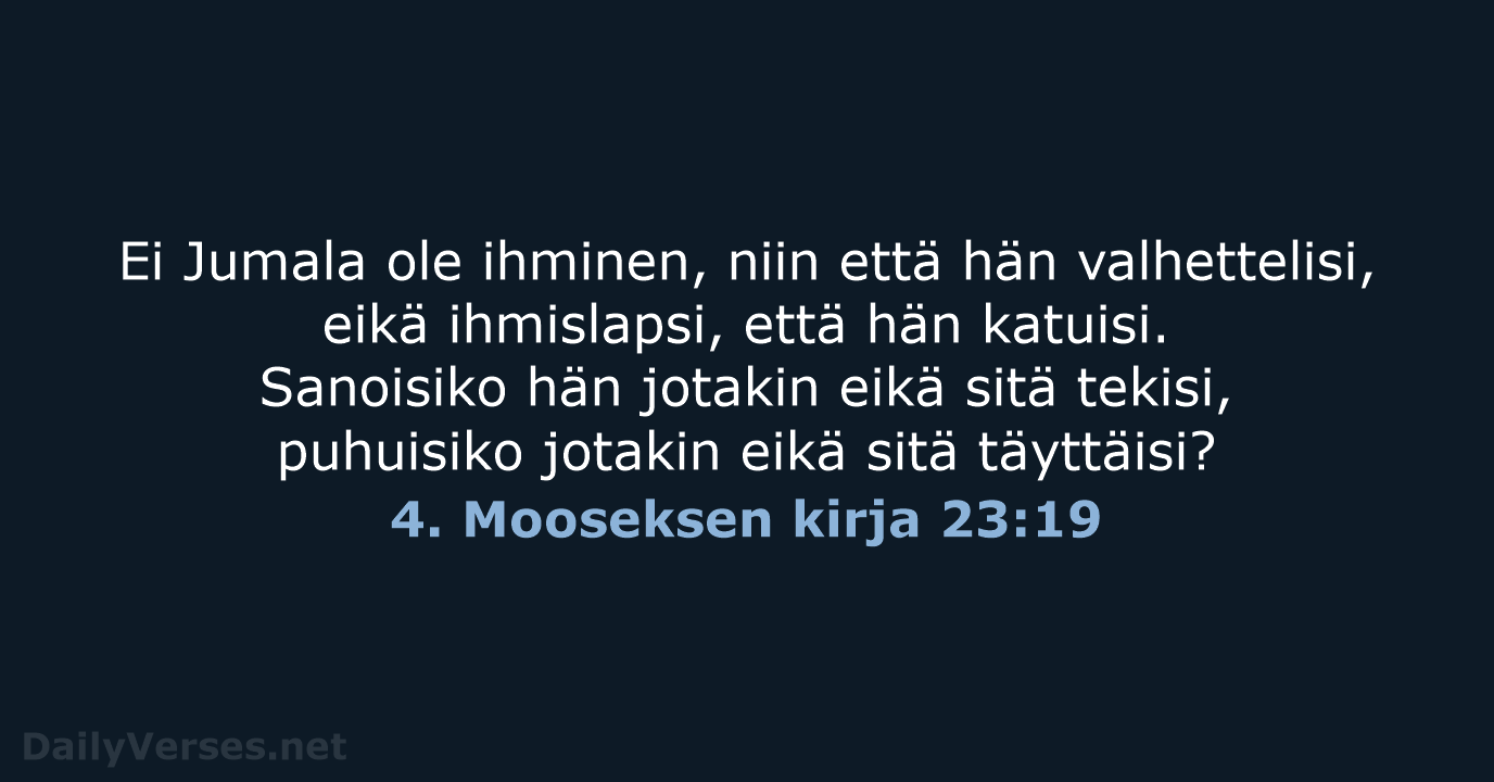 4. Mooseksen kirja 23:19 - KR38