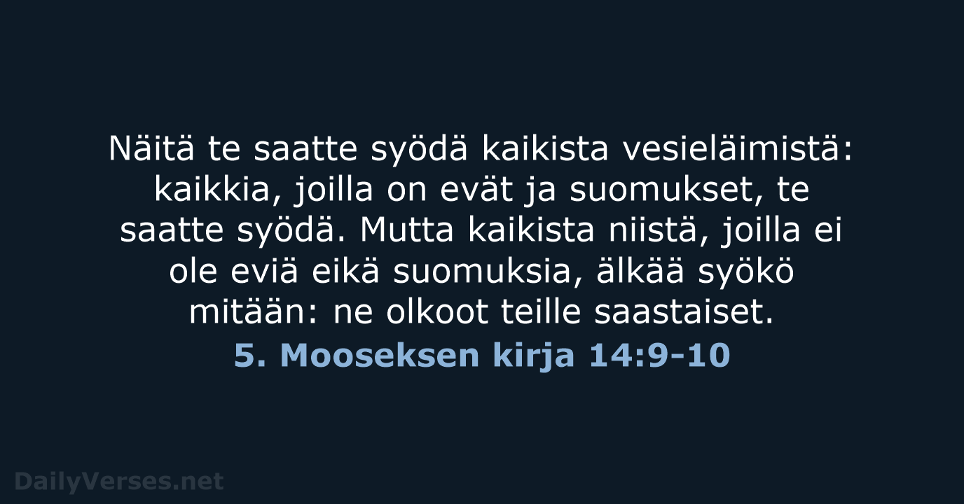 5. Mooseksen kirja 14:9-10 - KR38