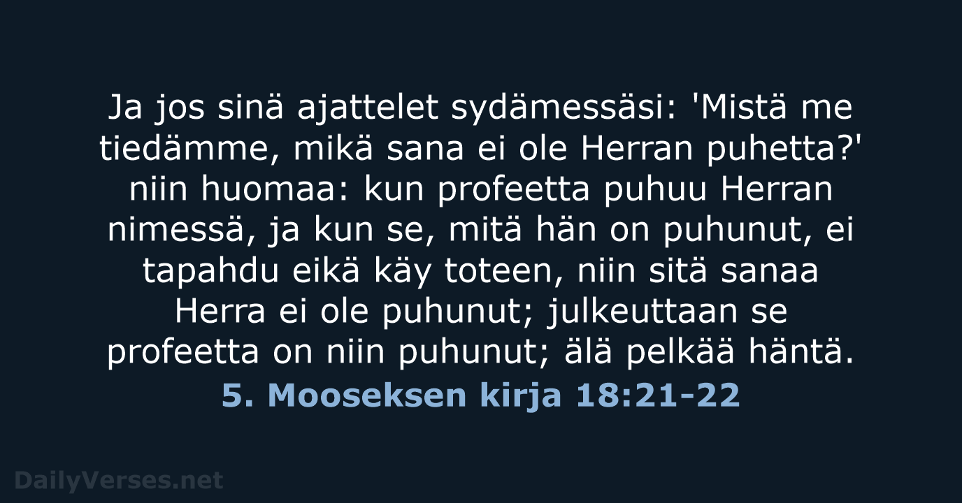 5. Mooseksen kirja 18:21-22 - KR38