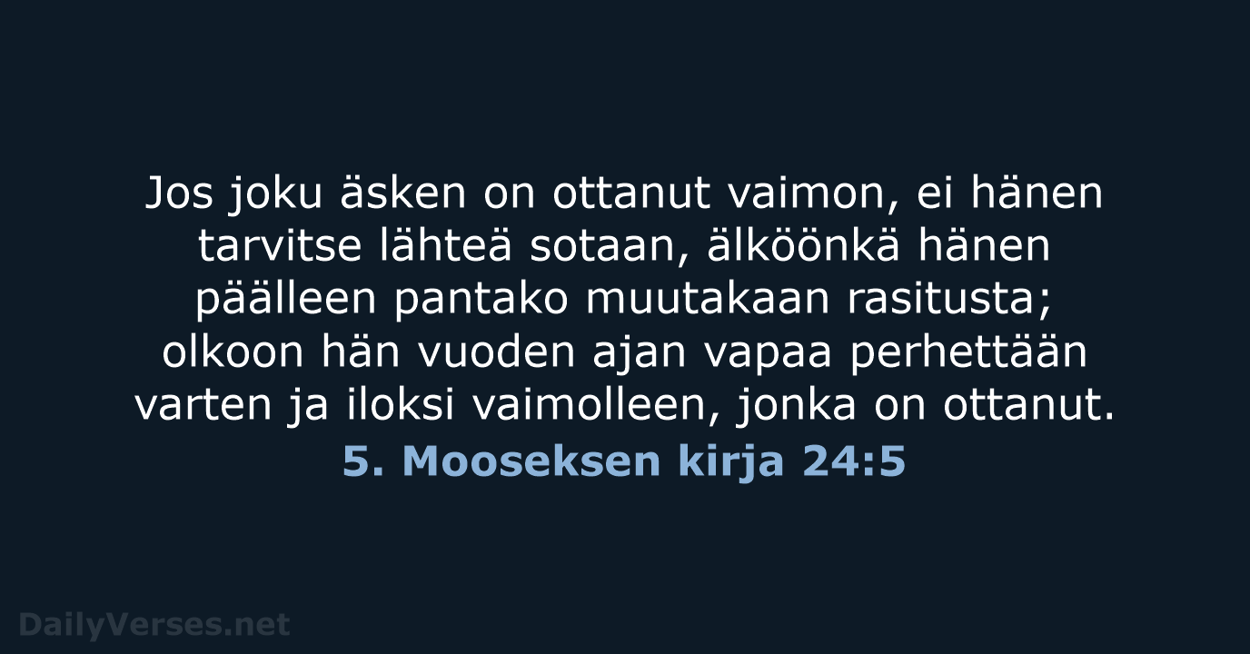 5. Mooseksen kirja 24:5 - KR38