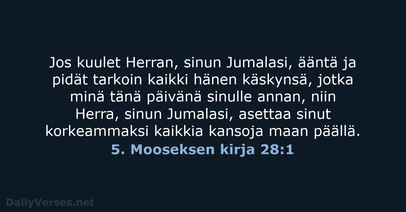 5. Mooseksen kirja 28:1 - KR38