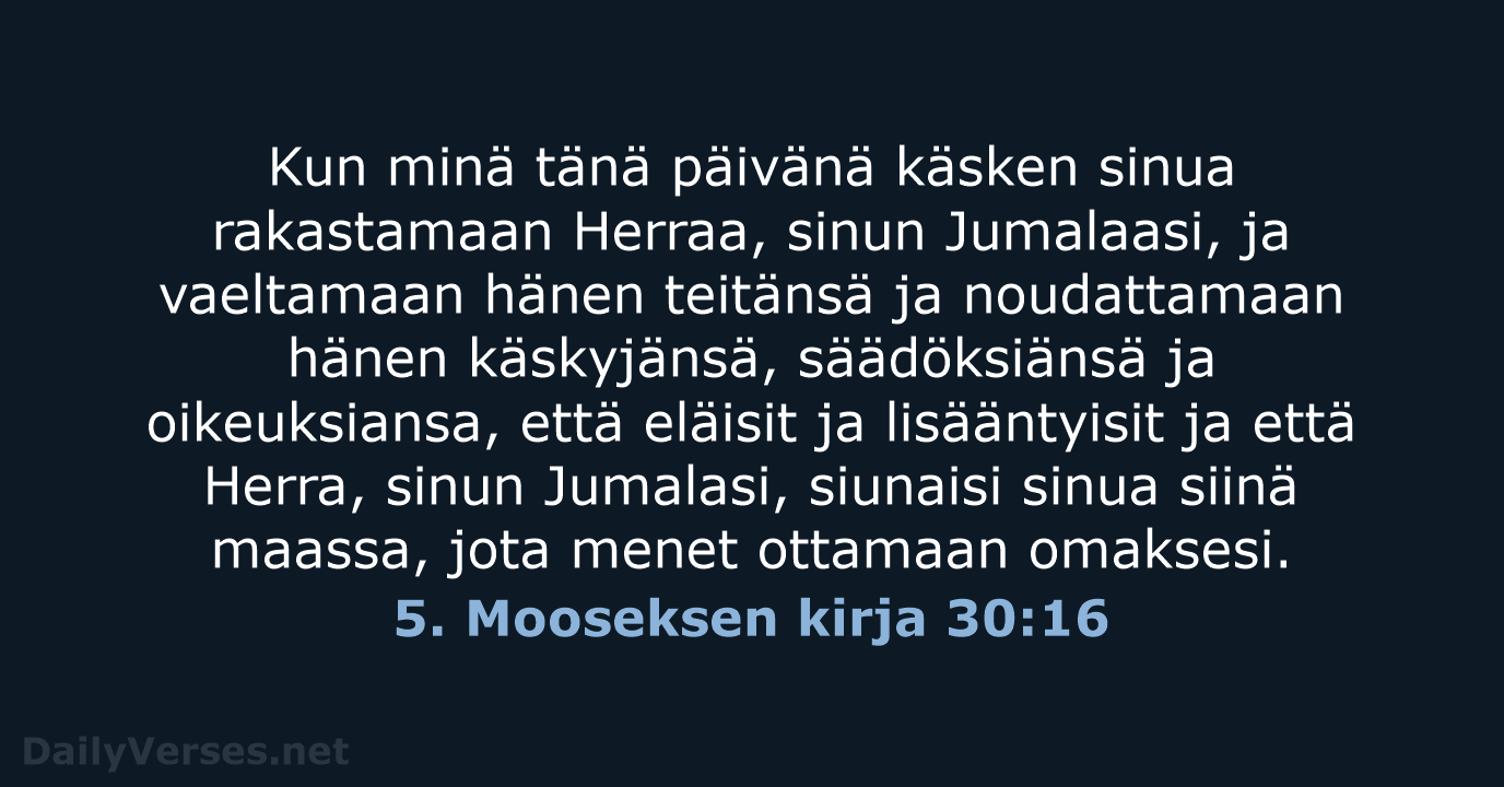 5. Mooseksen kirja 30:16 - KR38