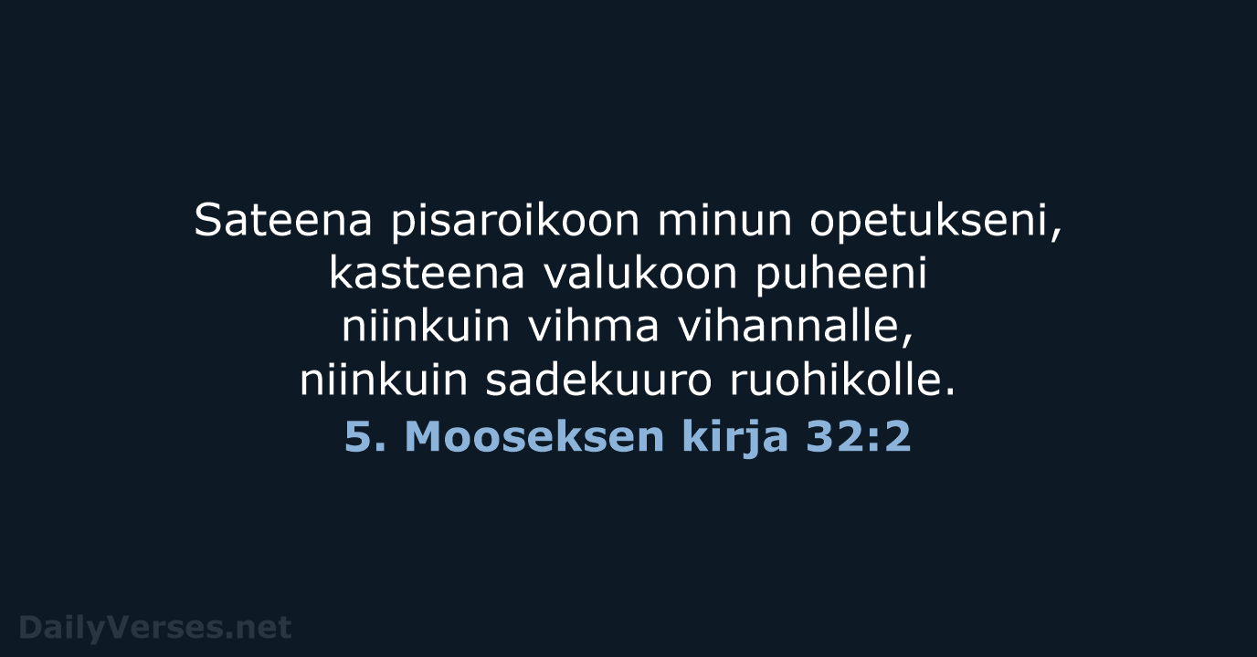 5. Mooseksen kirja 32:2 - KR38