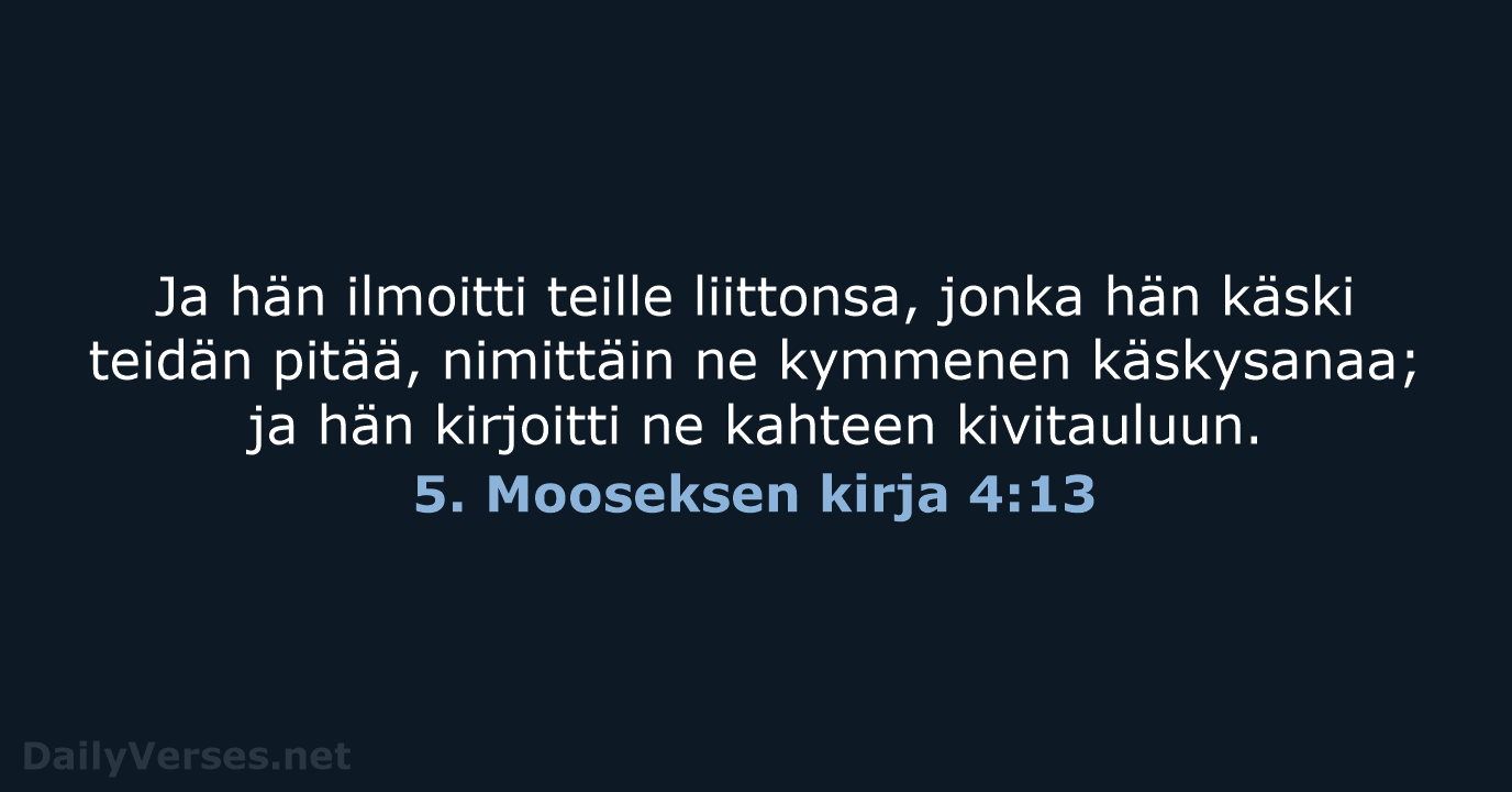 5. Mooseksen kirja 4:13 - KR38