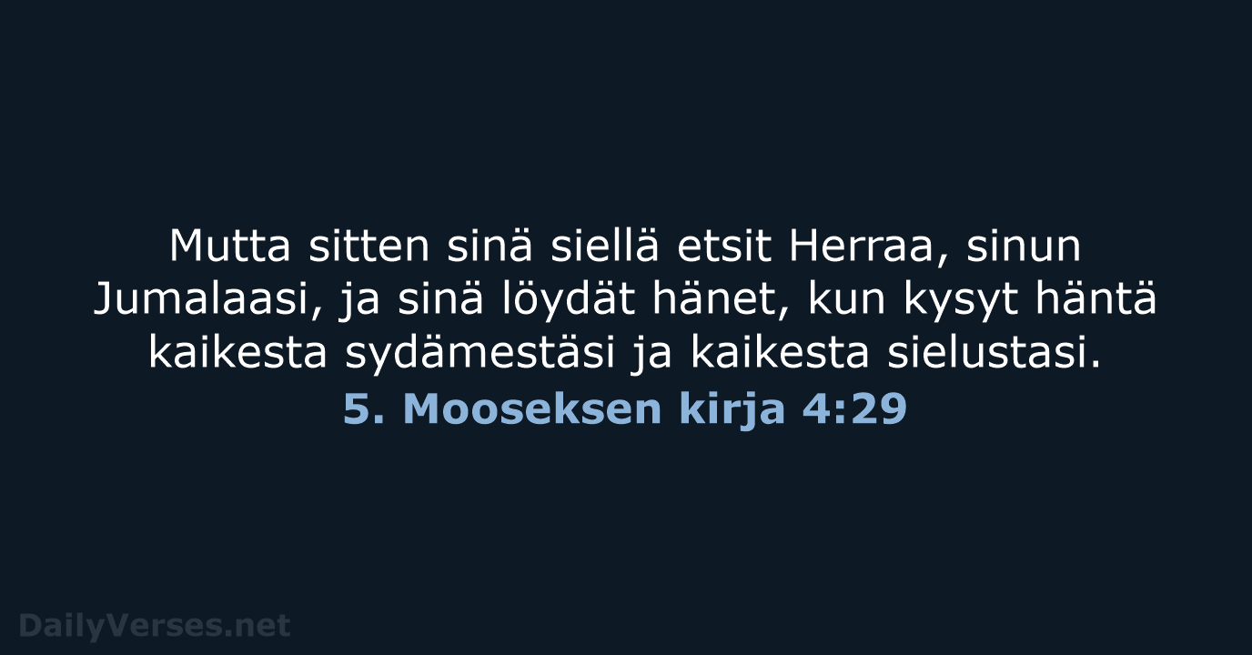 5. Mooseksen kirja 4:29 - KR38