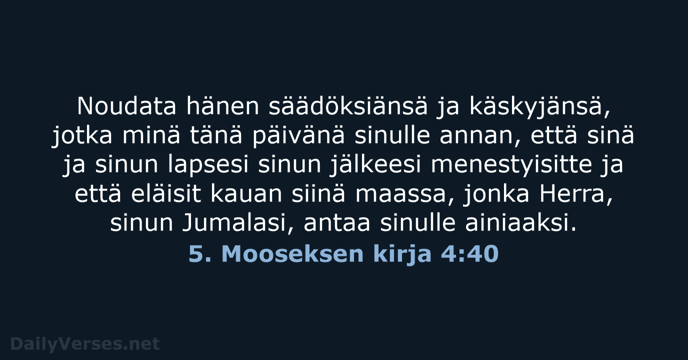 5. Mooseksen kirja 4:40 - KR38