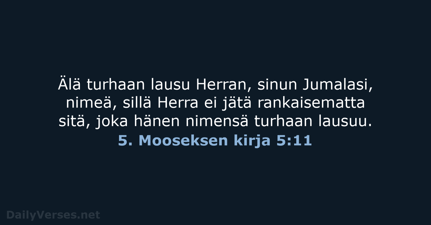 5. Mooseksen kirja 5:11 - KR38