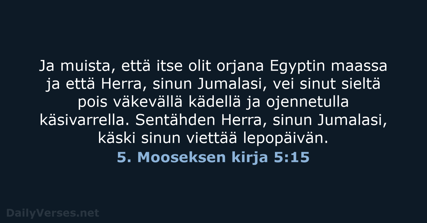 5. Mooseksen kirja 5:15 - KR38