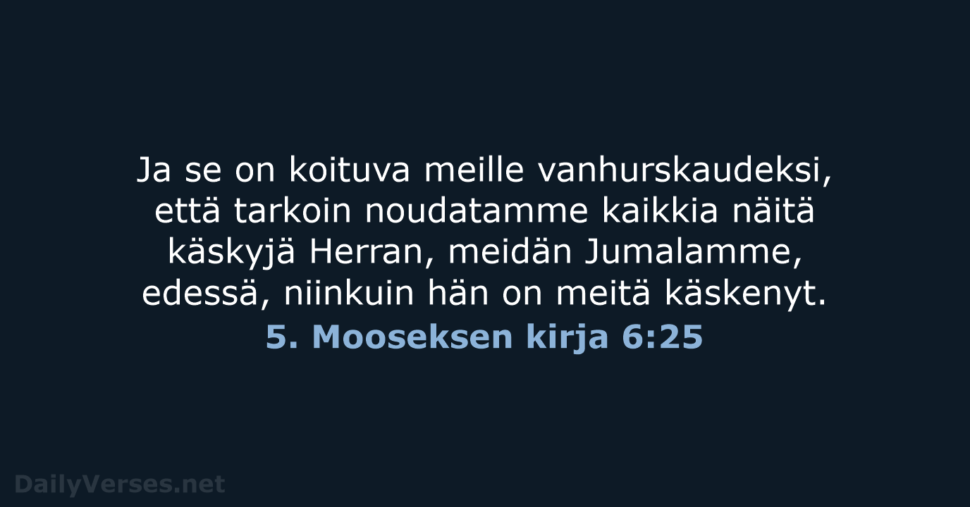 5. Mooseksen kirja 6:25 - KR38