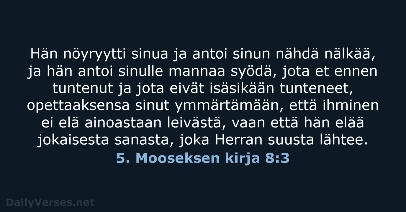 5. Mooseksen kirja 8:3 - KR38