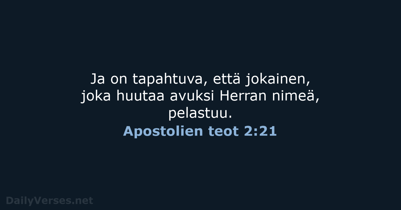 Apostolien teot 2:21 - KR38