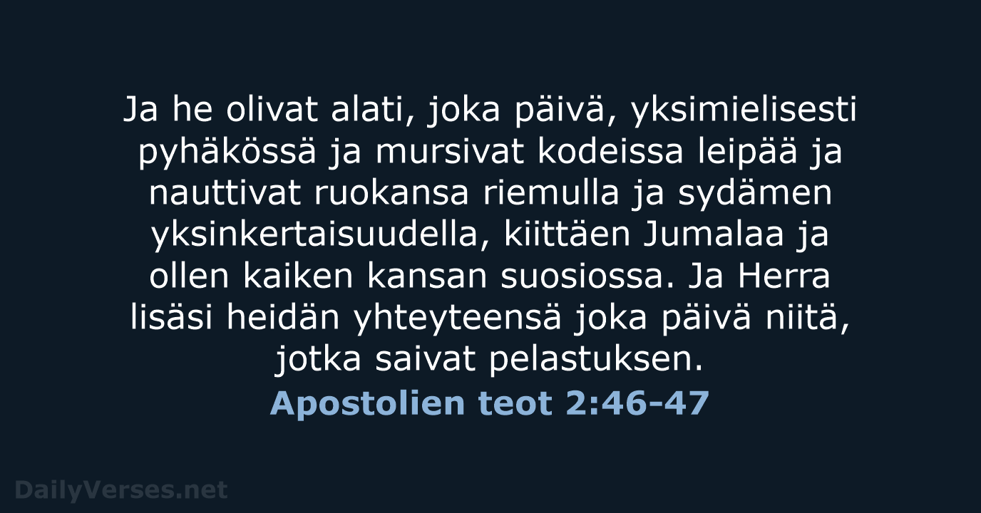 Apostolien teot 2:46-47 - KR38