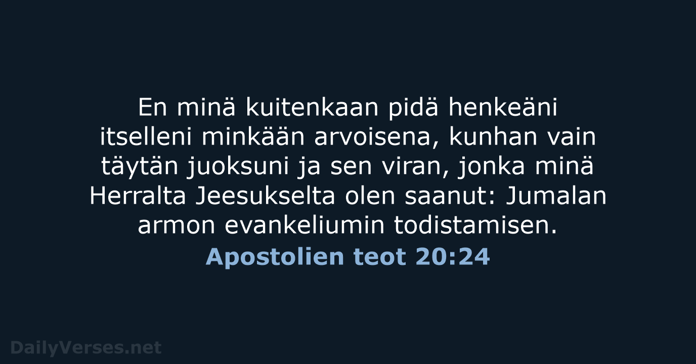 Apostolien teot 20:24 - KR38