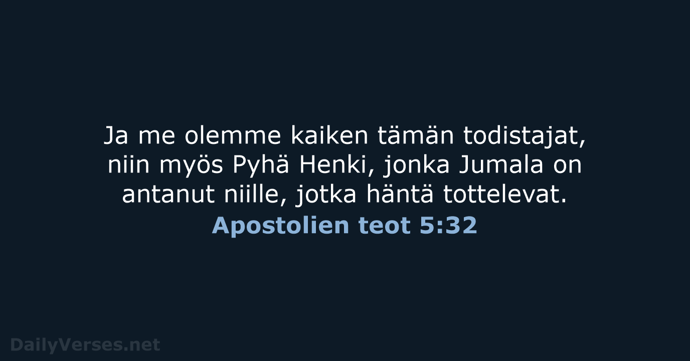 Apostolien teot 5:32 - KR38