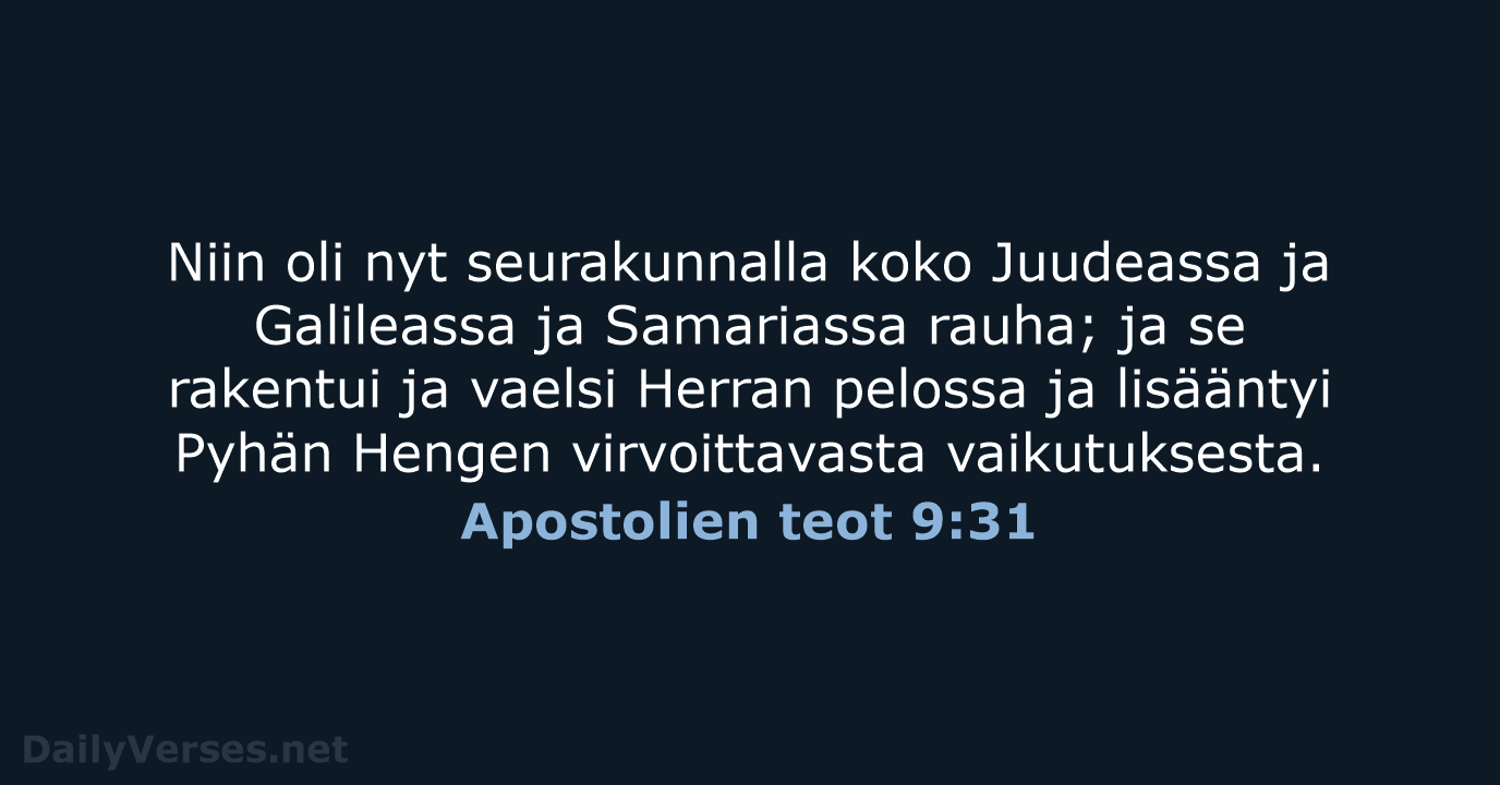 Apostolien teot 9:31 - KR38