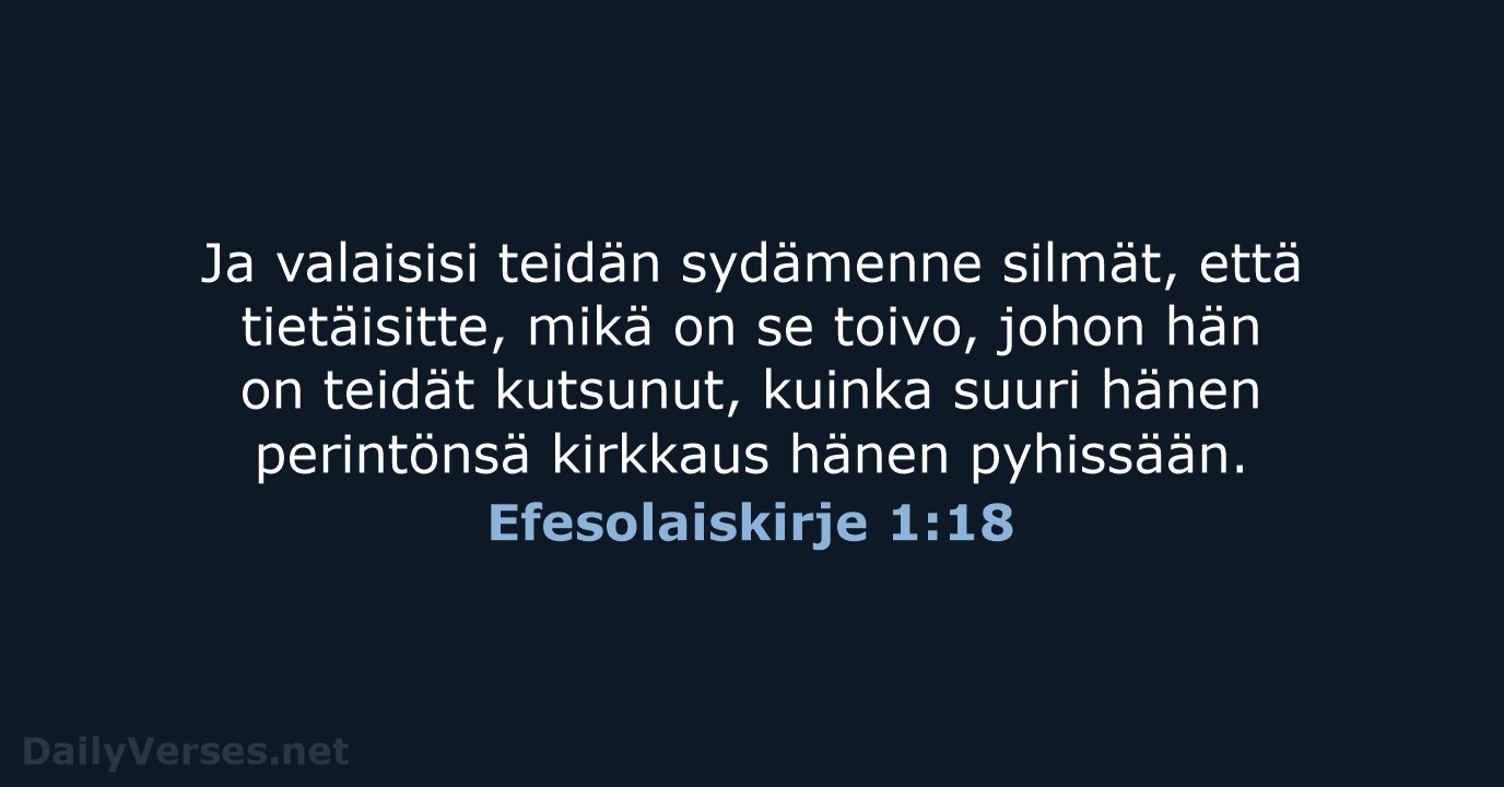 Efesolaiskirje 1:18 - KR38