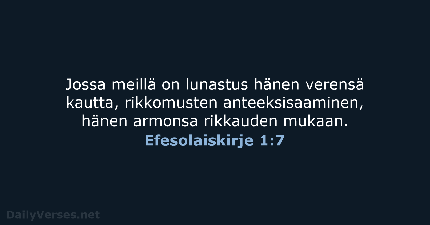 Efesolaiskirje 1:7 - KR38