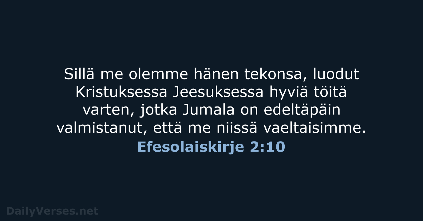 Efesolaiskirje 2:10 - KR38