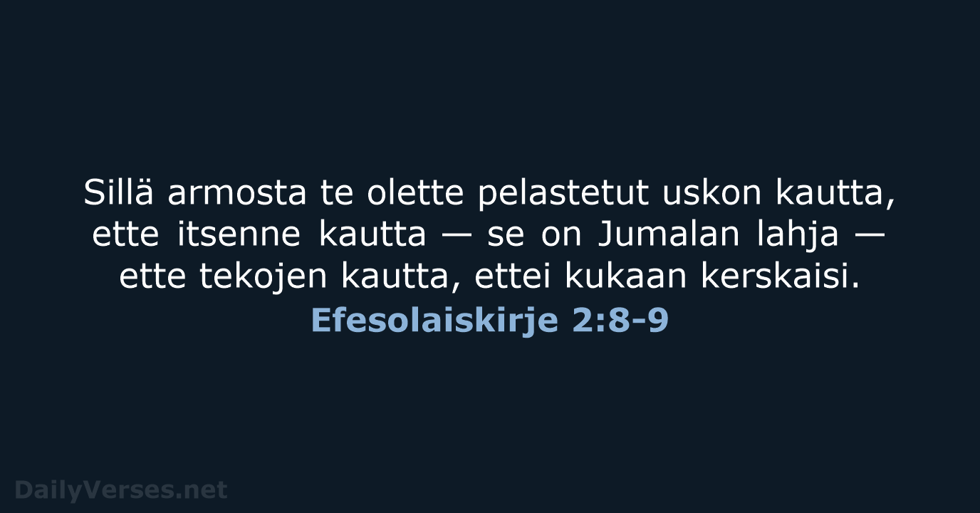 Efesolaiskirje 2:8-9 - KR38