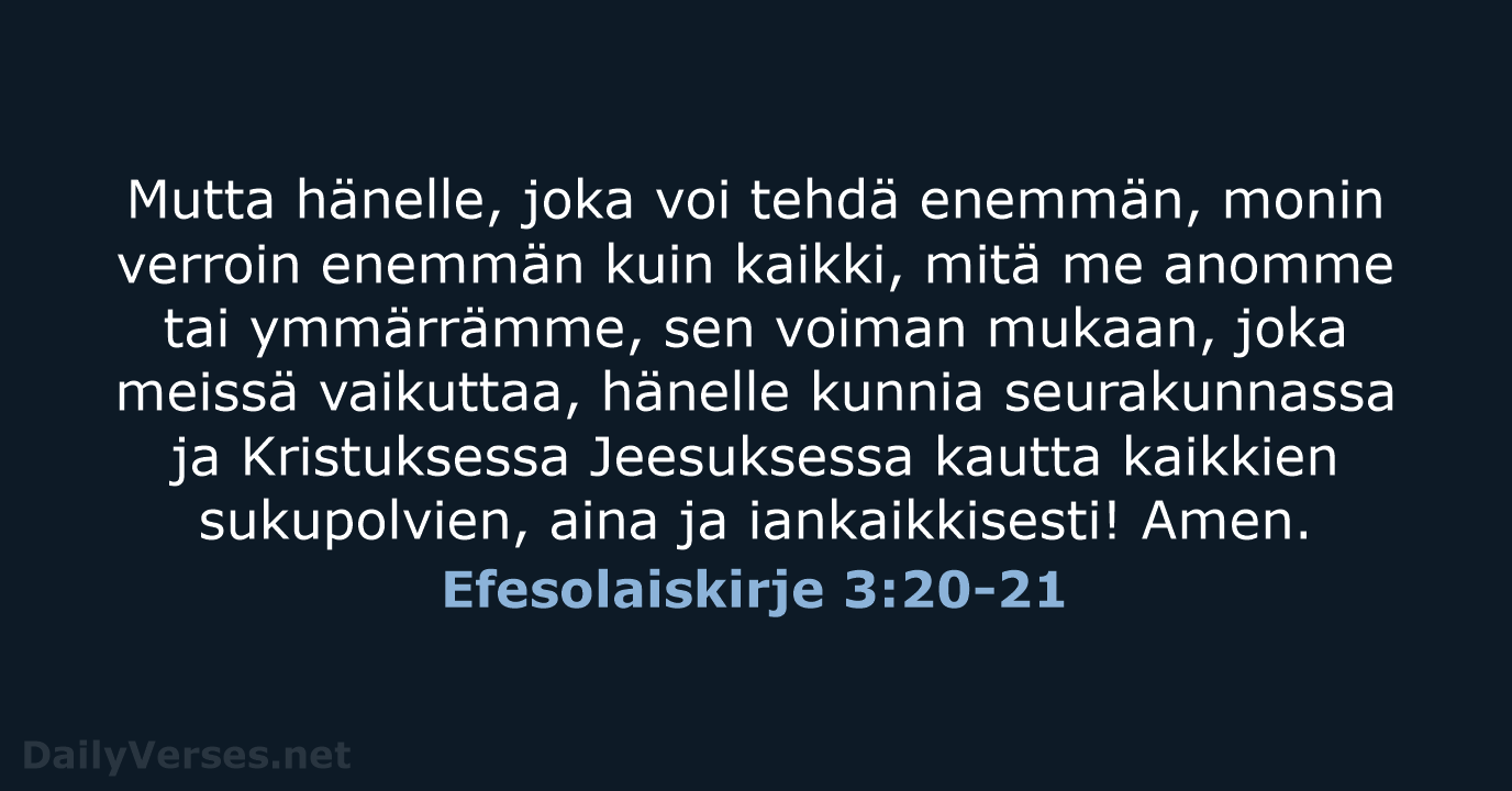 Efesolaiskirje 3:20-21 - KR38