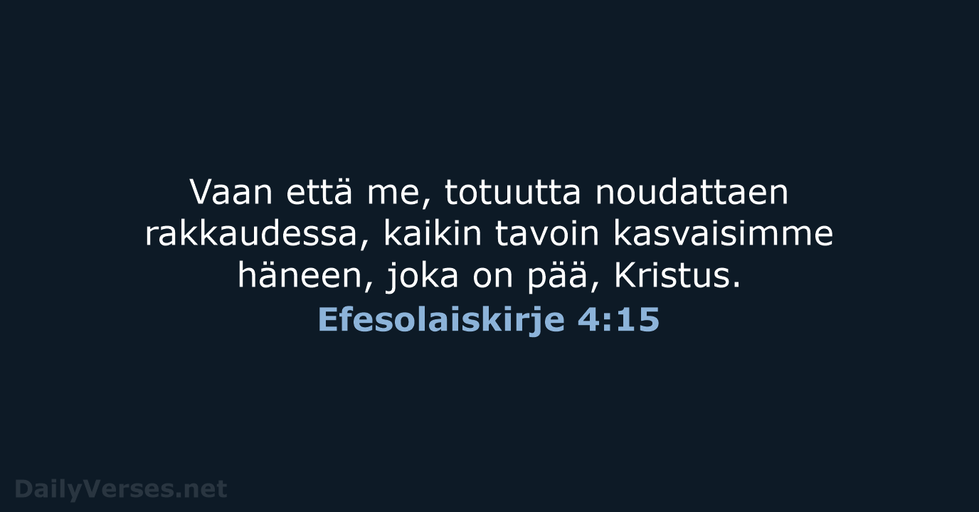 Efesolaiskirje 4:15 - KR38