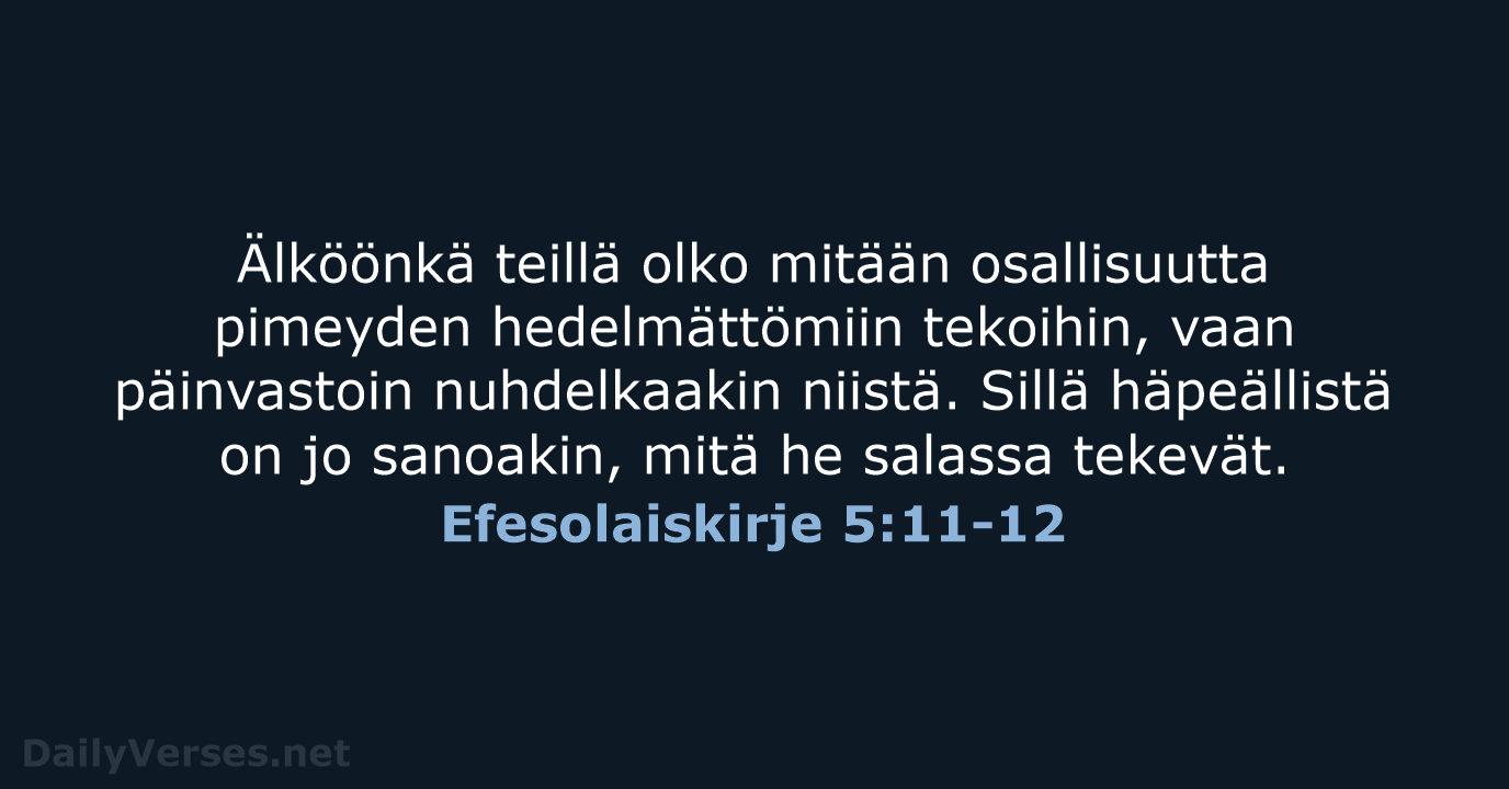 Efesolaiskirje 5:11-12 - KR38