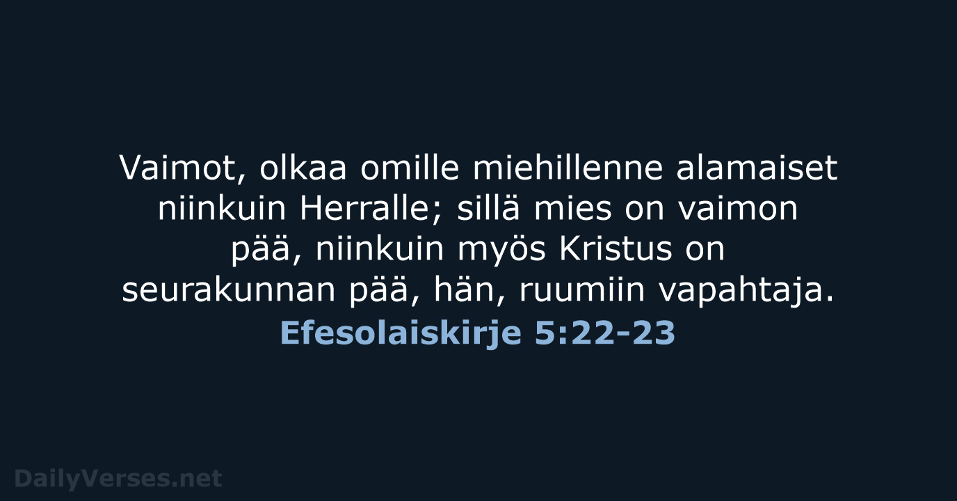 Efesolaiskirje 5:22-23 - KR38