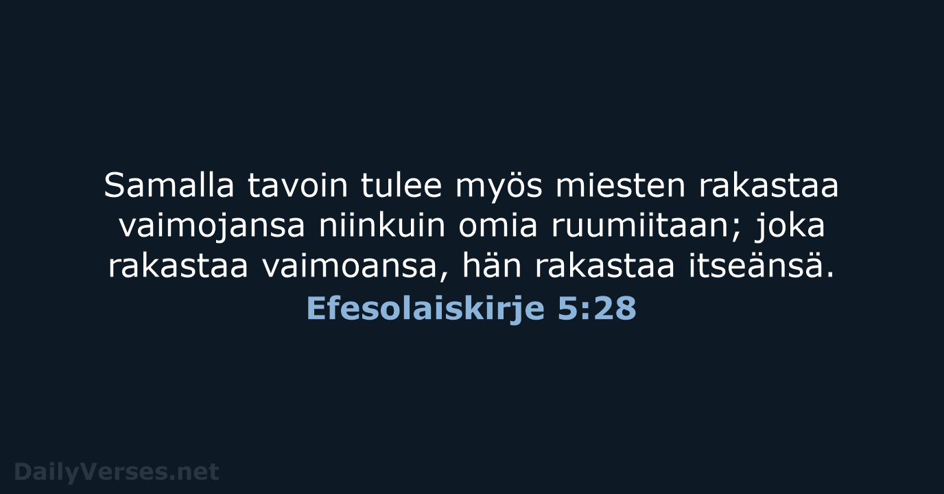 Efesolaiskirje 5:28 - KR38