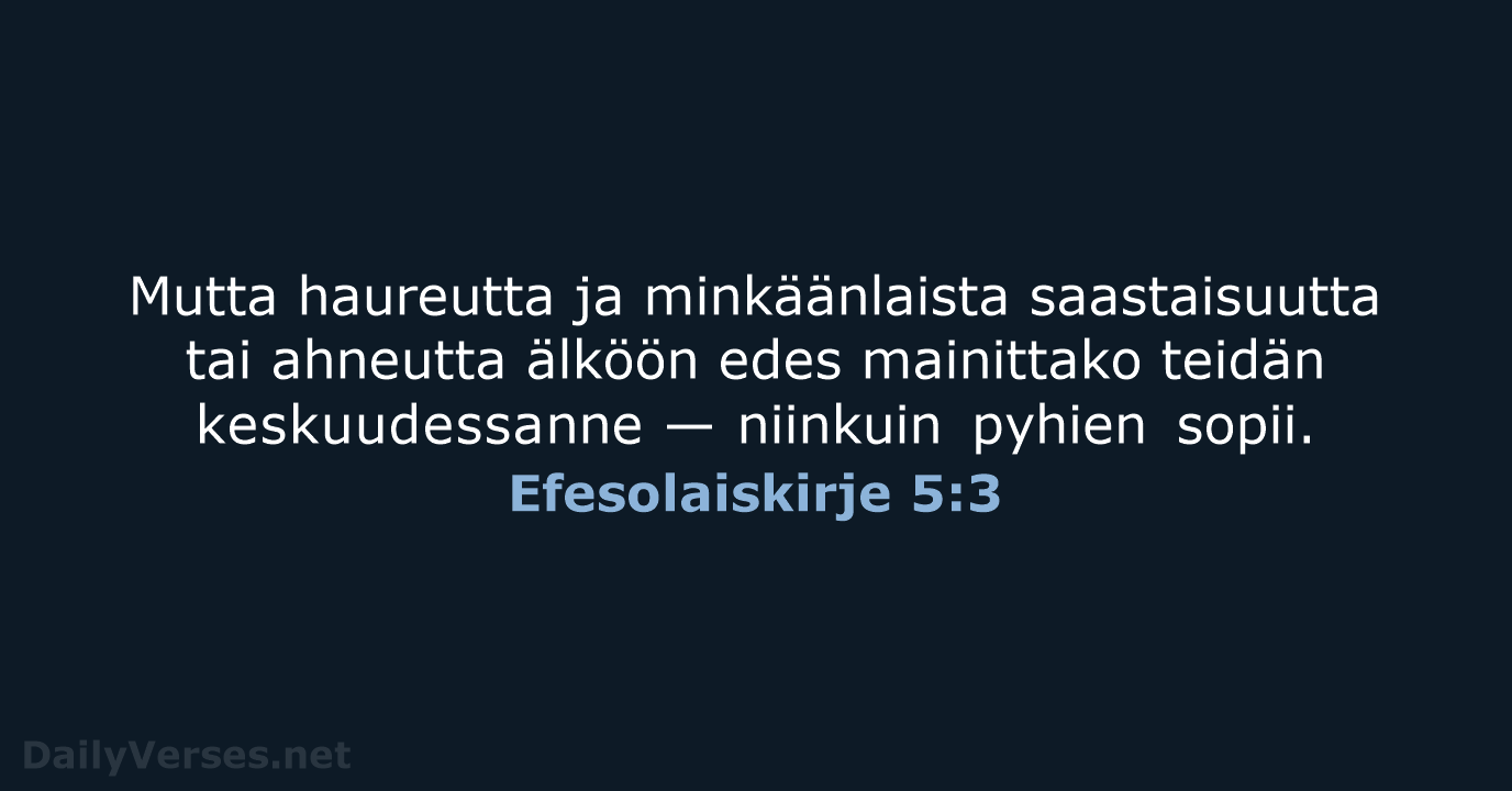 Efesolaiskirje 5:3 - KR38