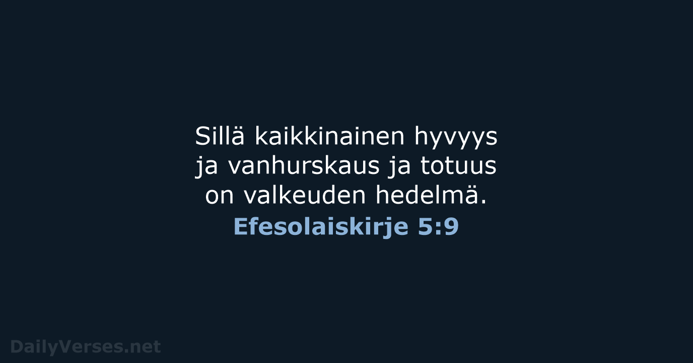 Efesolaiskirje 5:9 - KR38