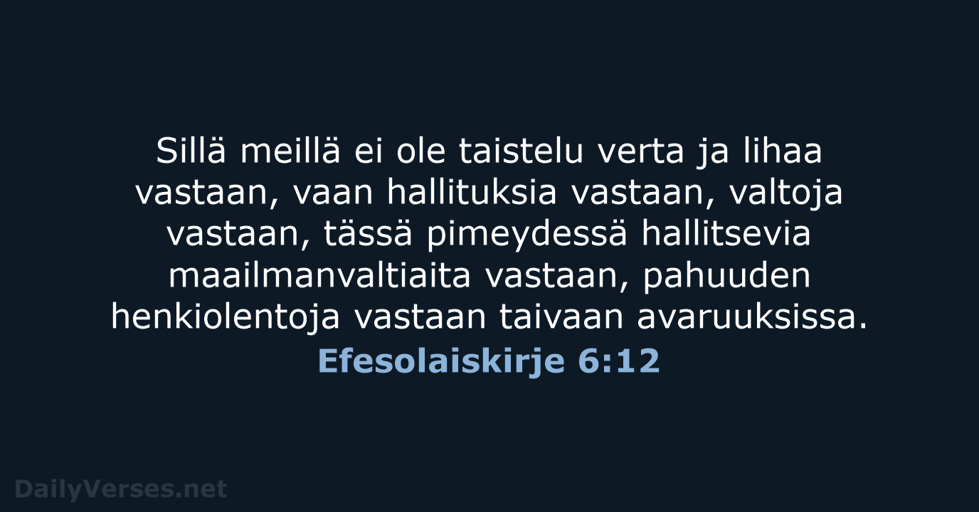 Efesolaiskirje 6:12 - KR38