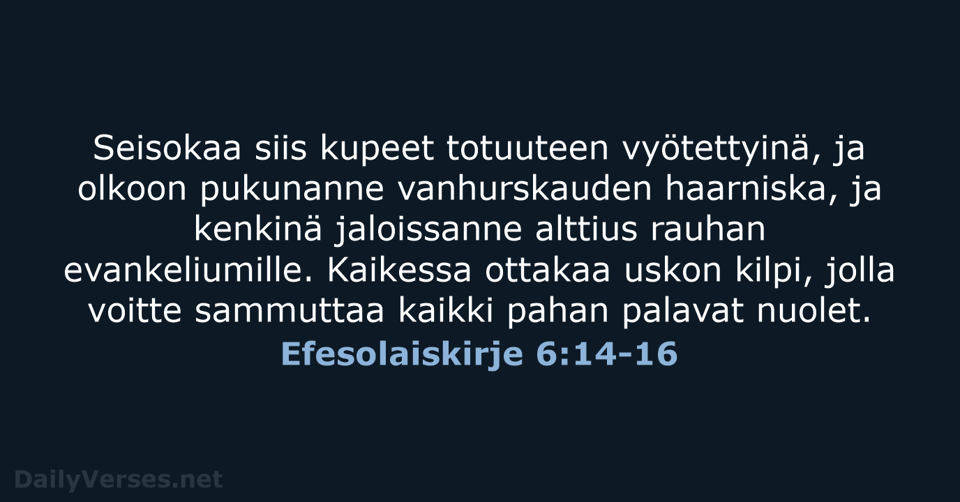 Efesolaiskirje 6:14-16 - KR38