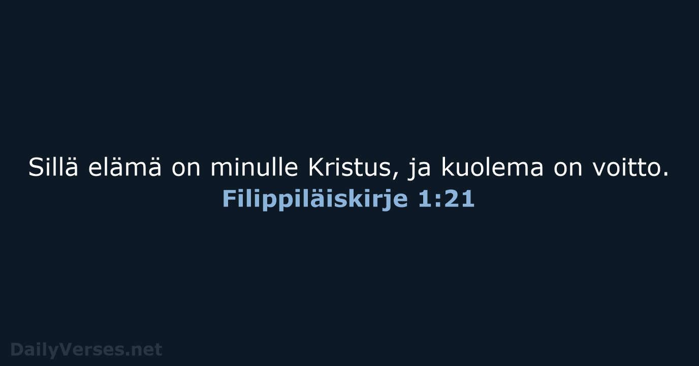 Filippiläiskirje 1:21 - KR38