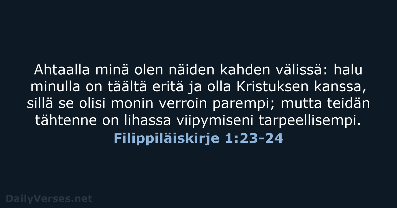 Filippiläiskirje 1:23-24 - KR38