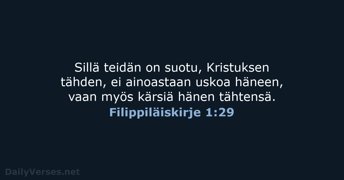 Filippiläiskirje 1:29 - KR38