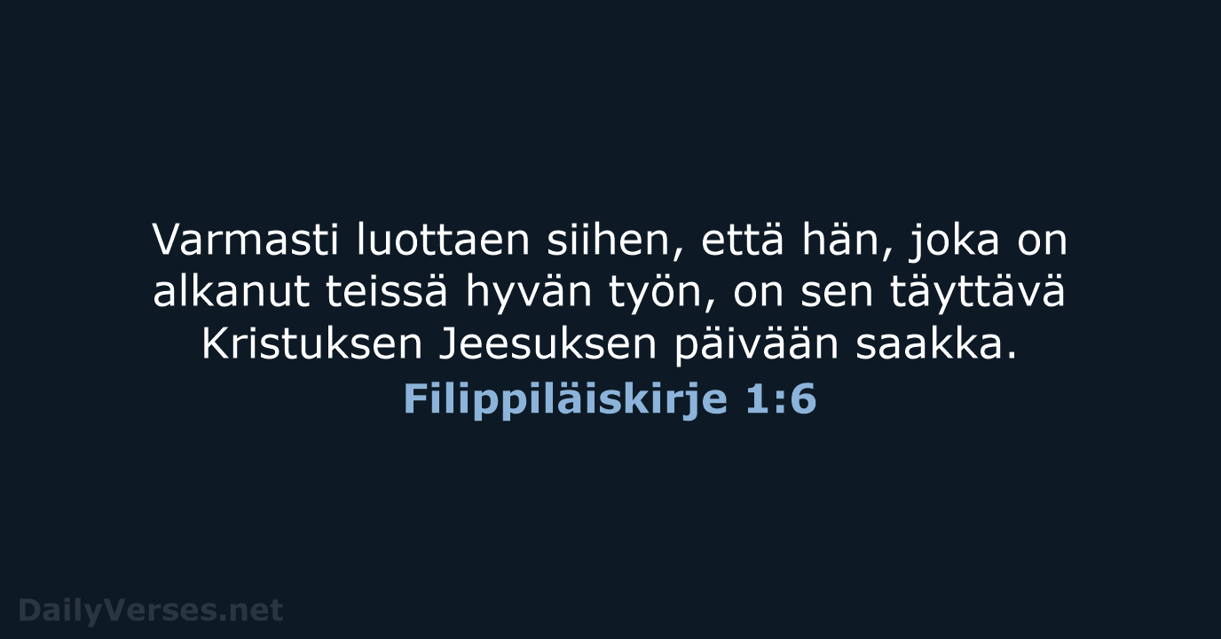 Filippiläiskirje 1:6 - KR38