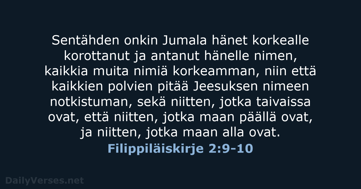 Filippiläiskirje 2:9-10 - KR38