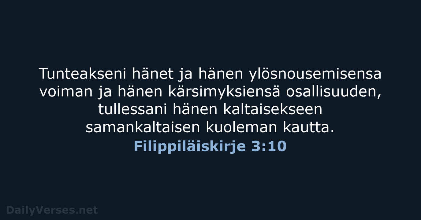 Filippiläiskirje 3:10 - KR38