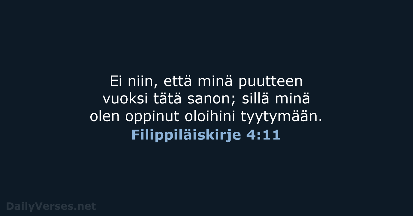 Filippiläiskirje 4:11 - KR38