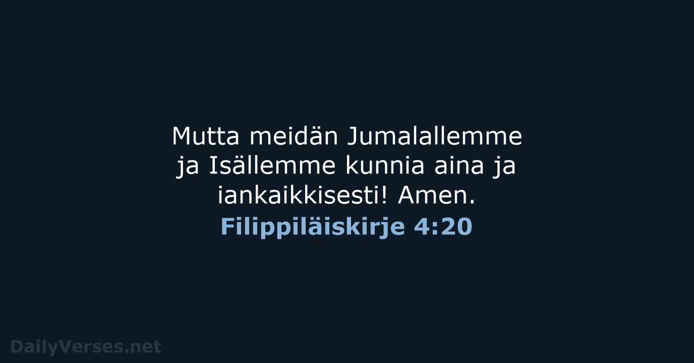 Filippiläiskirje 4:20 - KR38