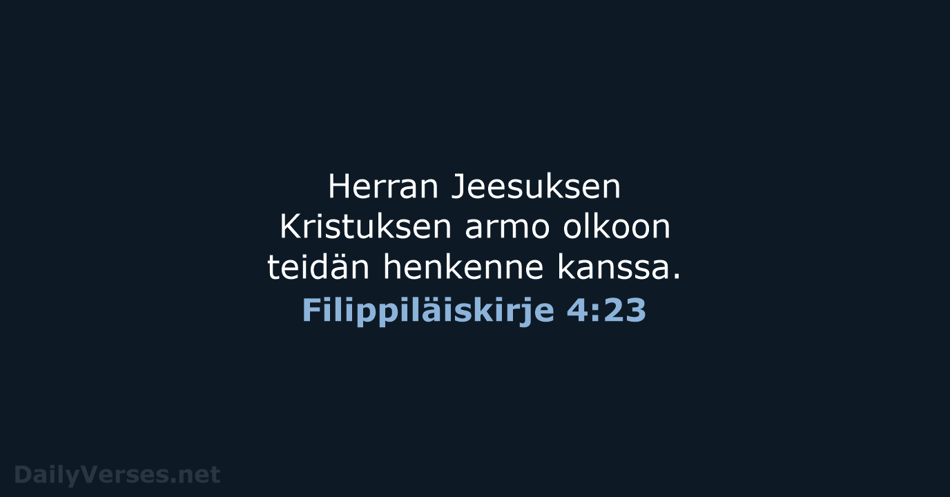 Filippiläiskirje 4:23 - KR38