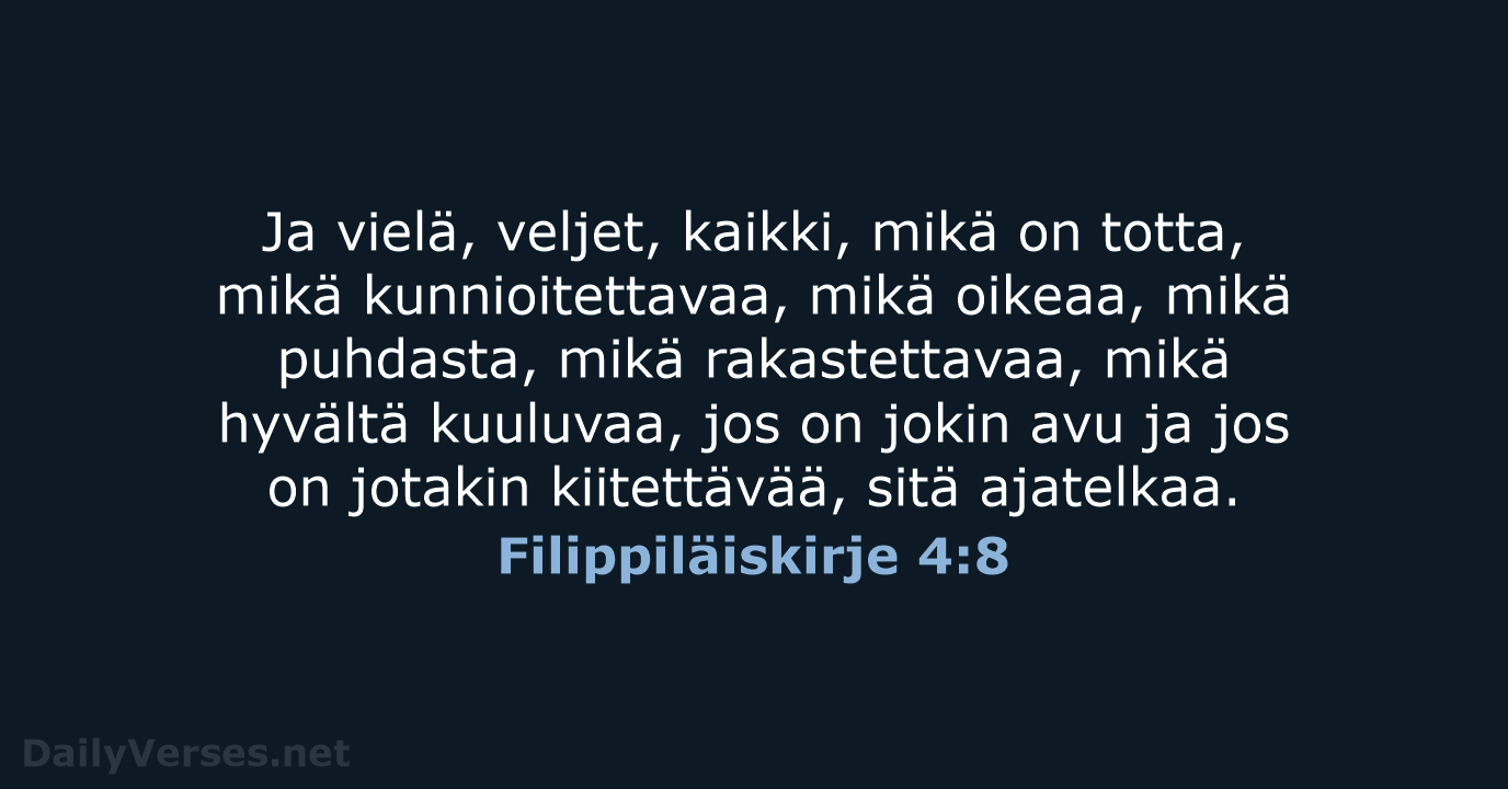 Filippiläiskirje 4:8 - KR38