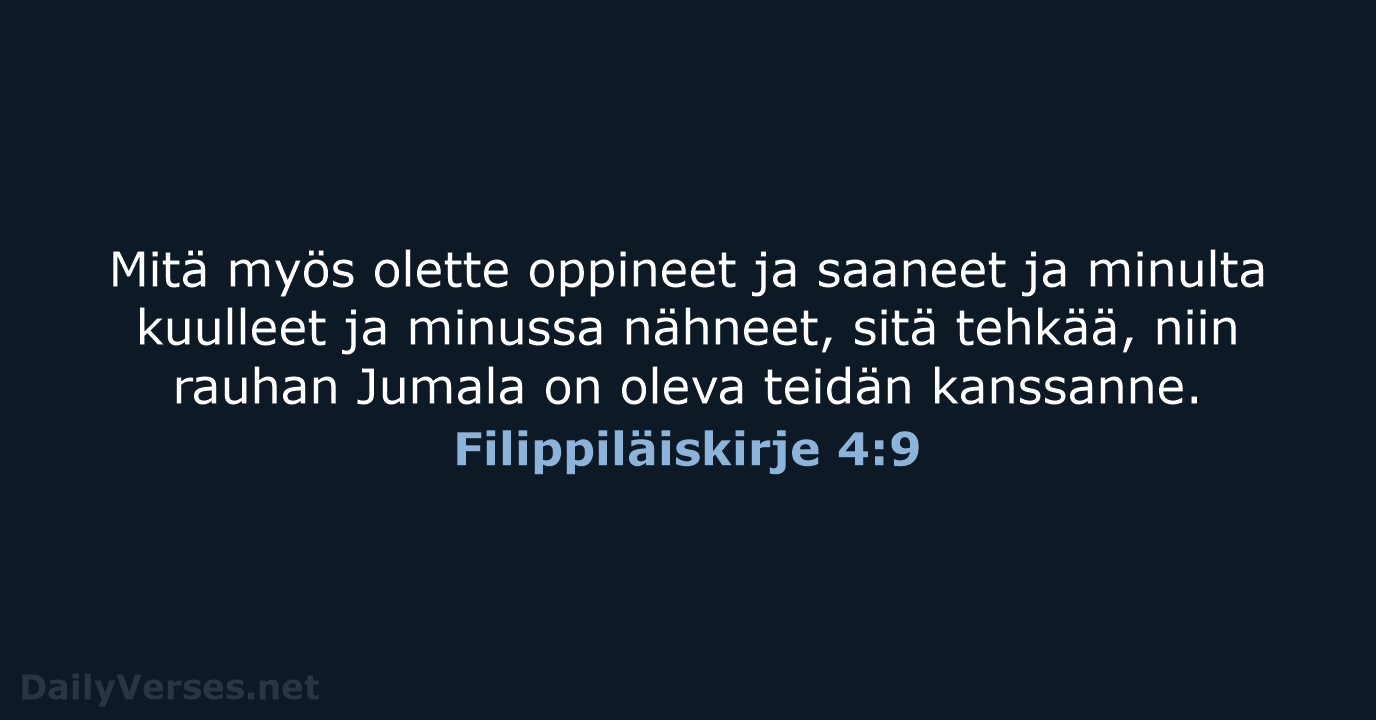 Filippiläiskirje 4:9 - KR38