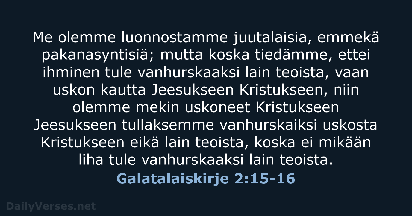 Galatalaiskirje 2:15-16 - KR38