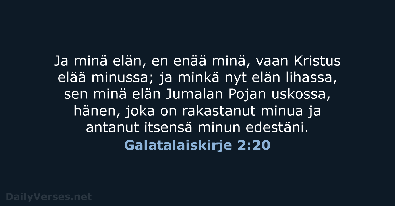 Galatalaiskirje 2:20 - KR38