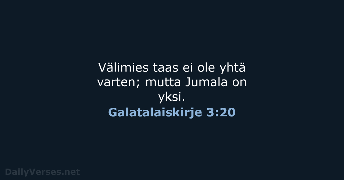 Galatalaiskirje 3:20 - KR38