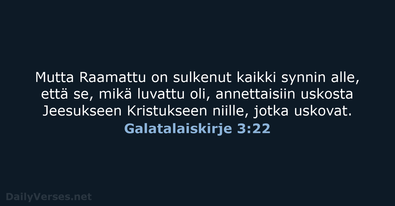 Galatalaiskirje 3:22 - KR38